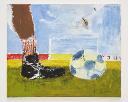 Curtis Talwst Santiago - Curtis Talwst Santiago, No player shall gain an advantage, 2025, Flashe, Acrylfarbe, Sprühfarbe, Kohle, 50 x 60 cm.