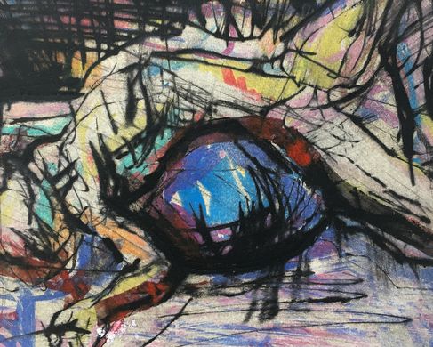 Daskalov_3: Adrian - Rossen Daskalov, Adrian, dry point and monoprint, 20 x 24 cm