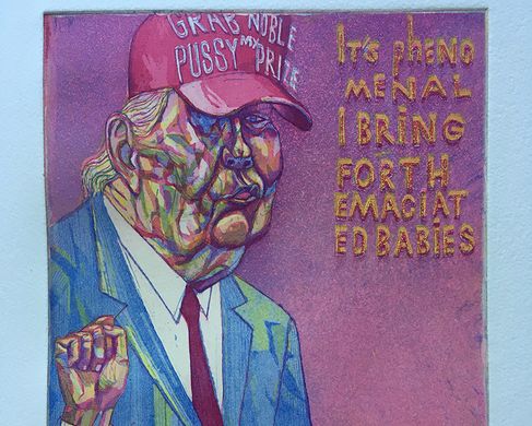 Daskalov_3)The noble p*ssy prize winner - Rossen Daskalov, The Noble P*ssy Prize Winner, Mehrschichtige Aquatinta, 20 x 15 cm, 2025.