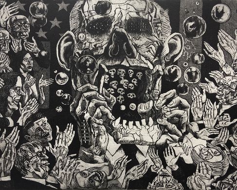 Daskalov_2) Skull Soap - Rossen Daskalov, Skull Soap, Radierung und Aquatinta, 20 x 30 cm, 2025.