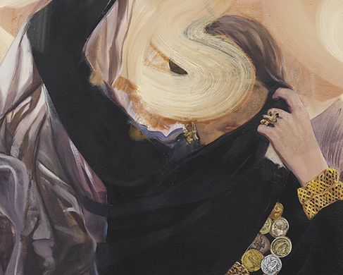 Olowska_1 - The numismatist, 2016, oil and acrylic on canvas, 220 x 150 cm