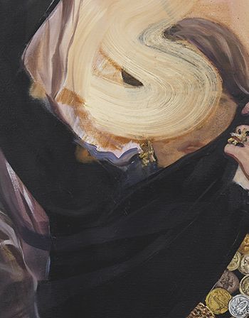 Olowska_1 - The numismatist, 2016, Öl und Acryl auf Leinwand, 220 x 150 cm