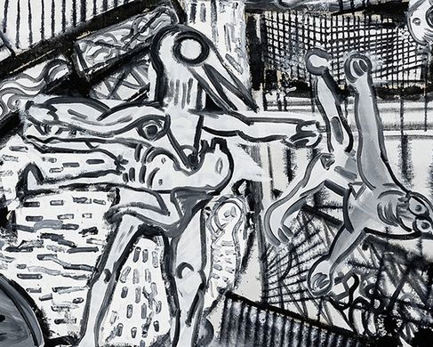 Pils_2 - the lost egg, 2018, acrylic and oil on canvas, 266 × 200 cm, Courtesy of Galerie Gisela Capitain, Cologne