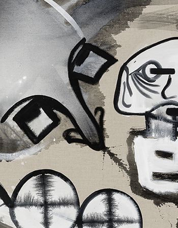 Pils - Untitled (fathers), 2017, Mischtechnik auf Leinwand, 202 × 267 cm, Courtesy des Künstlers und der Galerie Gisela Capitain, Köln