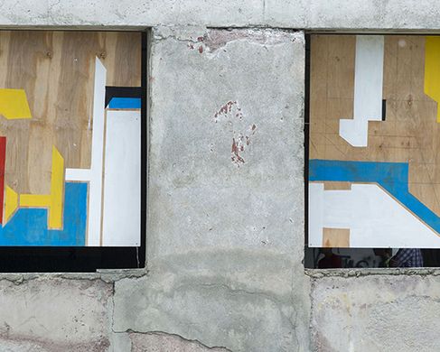 Popiashvili - Anastasia Akhvlediani, And Connection, 2018, self-organized exhibition by students of VA[A]DS in an abandoned school gym, Courtesy Anastasia Akhvlediani