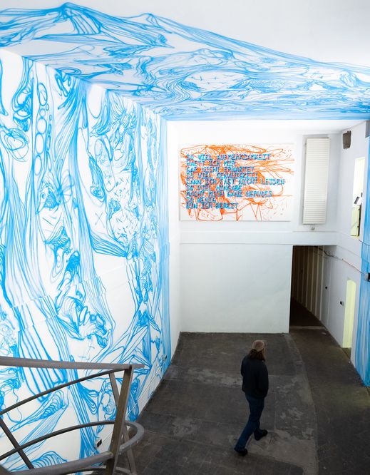 Schwarzwald_Christian_ROAM23 - Christian Schwarzwald, ROAM, Wandzeichnungen, Papierarbeiten, Rahmen, Aluminiumplatten, Tische, Papier auf Leinwand, Ebensperger, Berlin, 2025.