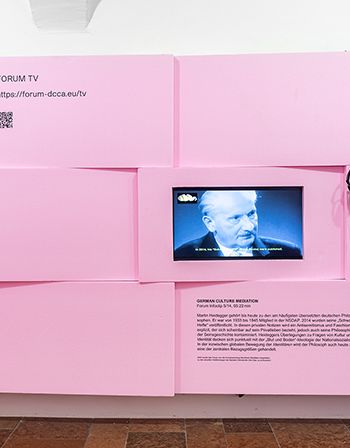 Kahane2 - Leon Kahane/Fabian Bechtle, Forum für demokratische Kultur und zeitgenössische Kunst, 2021, exhibition view, exhibition architecture, Friedrich Rücker, Kunst im Traklhaus